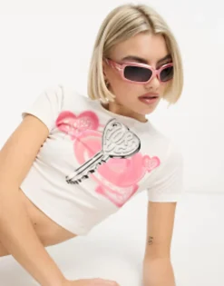 Sunglasses*DESIGN 90S Mid Square Sunglasses In Pearlised Pink