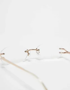 Sunglasses*DESIGN 90'S Rimless Fashion Glasses With Lens Clear