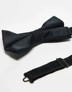 Ties*DESIGN Satin Bow Tie In Black