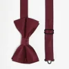 Ties*DESIGN Satin Bow Tie In Burgundy