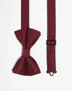Ties*DESIGN Satin Bow Tie In Burgundy