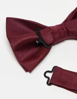 Ties*DESIGN Satin Bow Tie In Burgundy