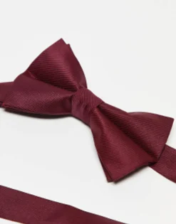 Ties*DESIGN Satin Bow Tie In Burgundy