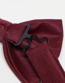 Ties*DESIGN Satin Bow Tie In Burgundy
