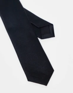 Ties*DESIGN Satin Skinny Tie In Black
