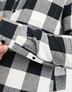 Tall*DESIGN Shirt In And White Buffalo Check Black