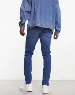 Tall*DESIGN Skinny Jeans In Mid Wash Blue