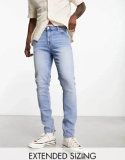 Tall*DESIGN Skinny Jeans In Vintage Pale Blue