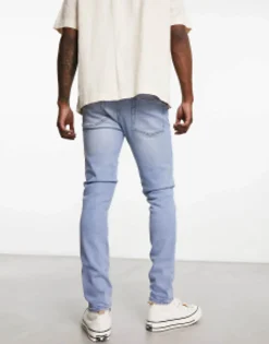 Tall*DESIGN Skinny Jeans In Vintage Pale Blue