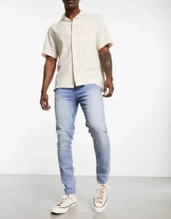 Tall*DESIGN Skinny Jeans In Vintage Pale Blue