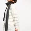 Scarves*DESIGN Skinny Knit Scarf In Grey Charcoal