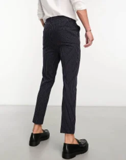 Suits & Tailoring*DESIGN Skinny Smart Trousers In Pin Stripe Navy