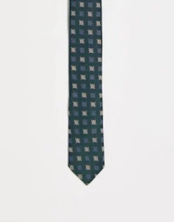 Ties*DESIGN Skinny Tie In Geo Turquoise