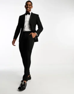 Suits & Tailoring*DESIGN Skinny Tuxedo In Black
