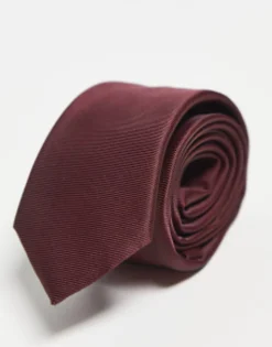 Ties*DESIGN Slim Tie In Burgundy