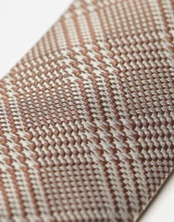 Ties*DESIGN Slim Tie In Check Brown