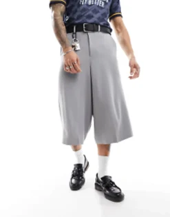 Trousers & Chinos*DESIGN Smart Culotte Trousers In Light Grey