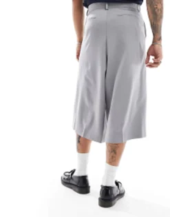 Trousers & Chinos*DESIGN Smart Culotte Trousers In Light Grey