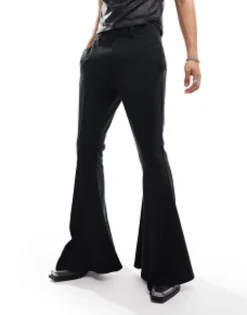 Trousers & Chinos*DESIGN Smart Extreme Flared Trousers In Black