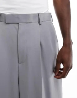 Trousers & Chinos*DESIGN Smart Extreme Wide Leg Trousers In Light Grey