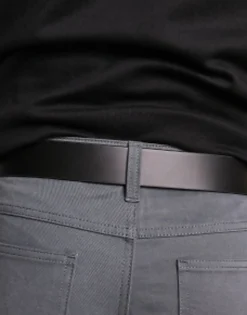 Belts*DESIGN Smart Leather Belt With Matte Buckle In Black