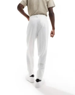Trousers & Chinos*DESIGN Smart Oversized Tapered Fit Trousers In White