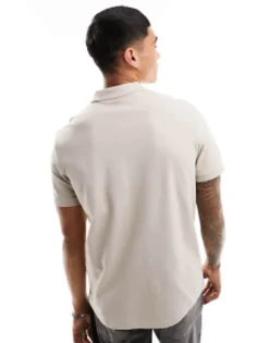 Polo Shirts*DESIGN Smart Pique Polo Shirt In Taupe Pure Chasmere