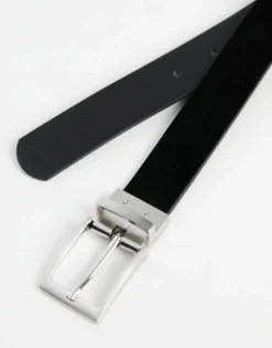 Belts*DESIGN Smart Reversible Belt In And Suede Faux Leather Black