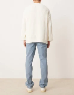 Tall*DESIGN Straight Leg Jeans In Mid Wash Blue