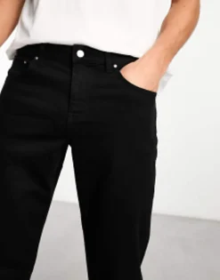 Tall*DESIGN Stretch Slim Jeans In No Fade Black