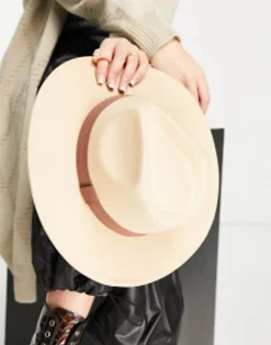 Hats*DESIGN Structured Fedora With Size Adjuster In Stone Camel