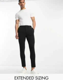 Trousers & Chinos*DESIGN Super Skinny Cropped Smart Trouser In Black