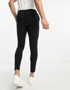 Trousers & Chinos*DESIGN Super Skinny Cropped Smart Trouser In Black