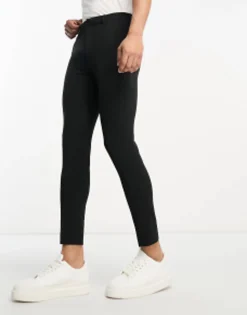 Trousers & Chinos*DESIGN Super Skinny Cropped Smart Trouser In Black