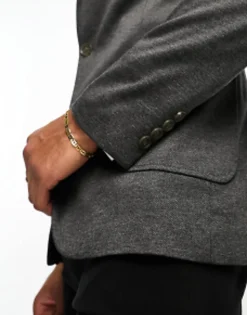 Suits & Tailoring*DESIGN Super Skinny Jersey Blazer In Charcoal