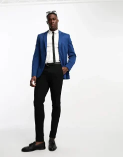 Suits & Tailoring*DESIGN Super Skinny Jersey Blazer In Navy