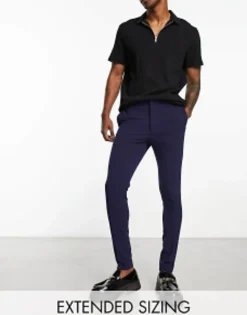 Suits & Tailoring*DESIGN Super Skinny Smart Trousers In Navy