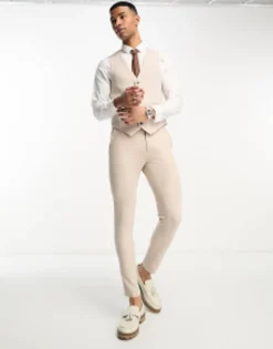 Suits & Tailoring*DESIGN Super Skinny Suit Trousers In Stone