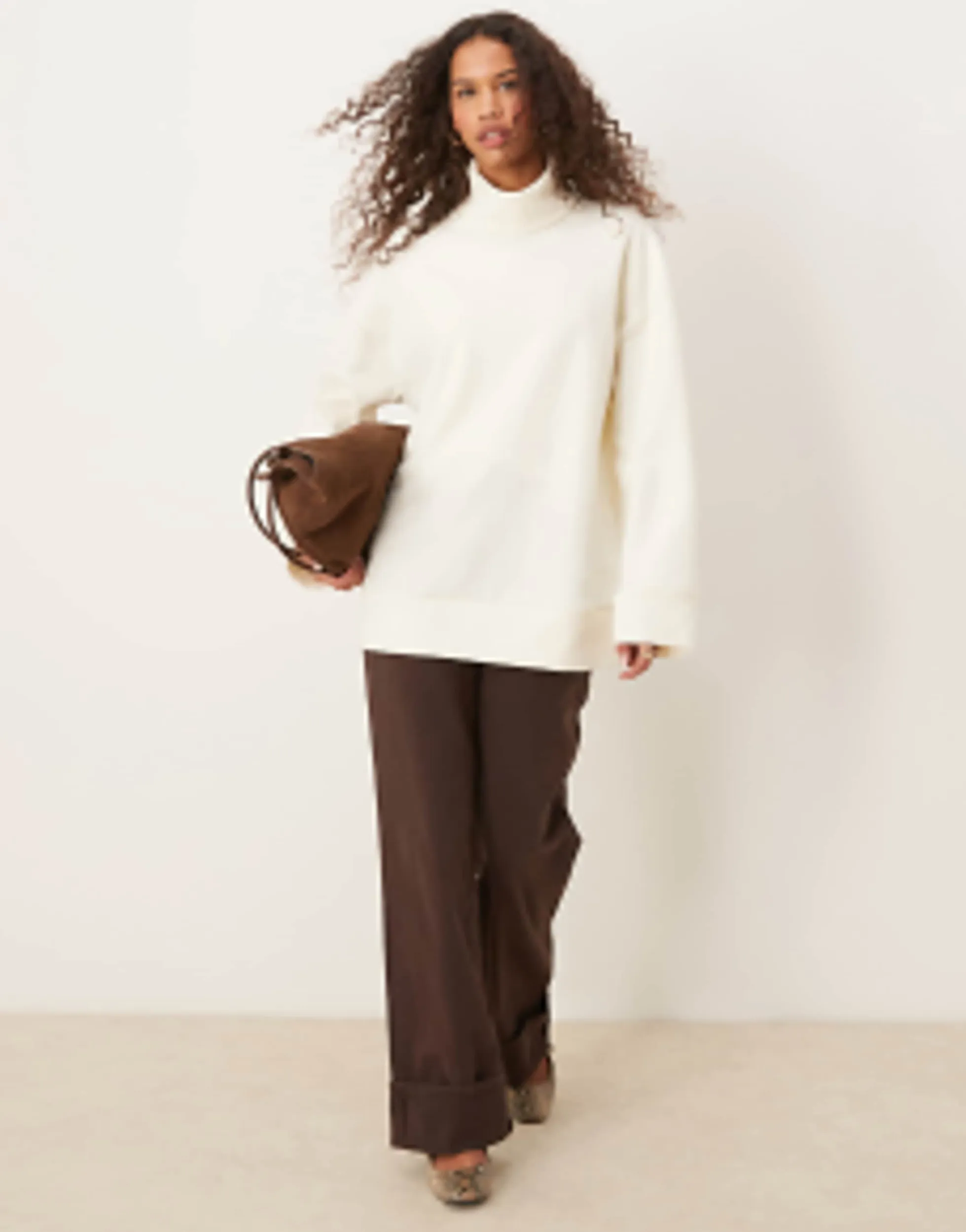 Tracksuits & Joggers*DESIGN Super Soft In Winter White Jogger And Roll Neck