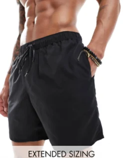 Swimwear*DESIGN Swim Shorts In Mid Length In Black