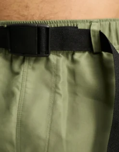 Swimwear*DESIGN Swim Shorts In Short Length With Belt In Khaki