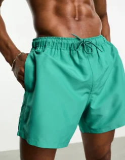 Swimwear*DESIGN Swim Shorts In Short Length In Turquoise Grey Violet