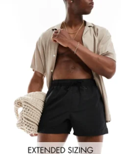 Swimwear*DESIGN Swim Shorts In Short Length In Black