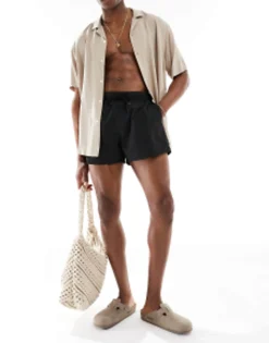 Swimwear*DESIGN Swim Shorts In Short Length In Black