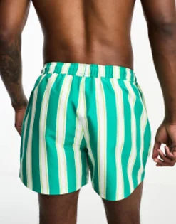 Swimwear*DESIGN Swim Shorts In Short Length In Stripe Multi