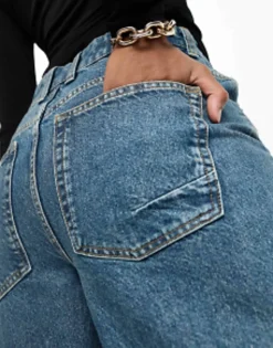 Tall*Tall Design Baggy Boyfriend Jean In Mid Blue