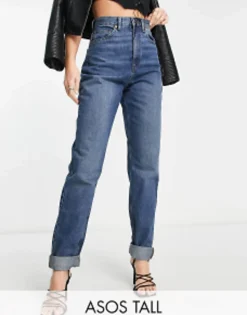 Tall*Tall Design High Waist 'Slouchy' Mom Jean In Midwash