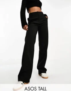 Tall*DESIGN Tall Slim Straight Trouser In Black