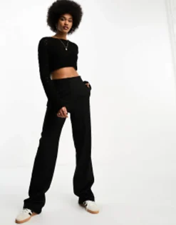 Tall*DESIGN Tall Slim Straight Trouser In Black