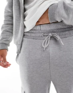 Tracksuits*DESIGN Tapered Cargo Joggers With Toggle In Grey Marl